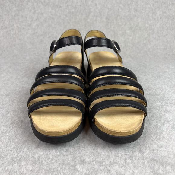 Dansko Black Roxie Leather Strappy Buckle Sandals Size 39 - Picture 5 of 9